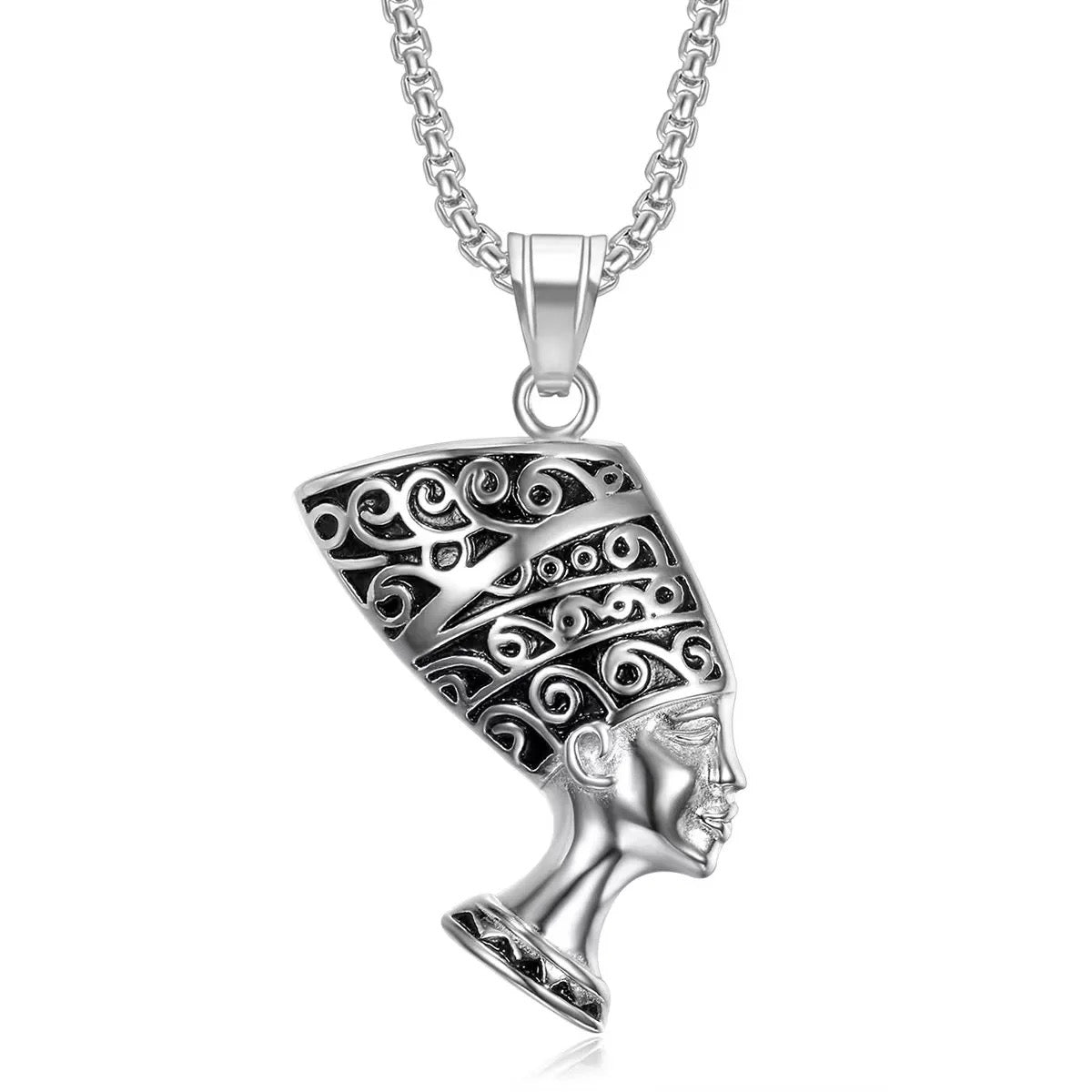 Stainless Steel Egyptian Queen Nefertiti Necklace