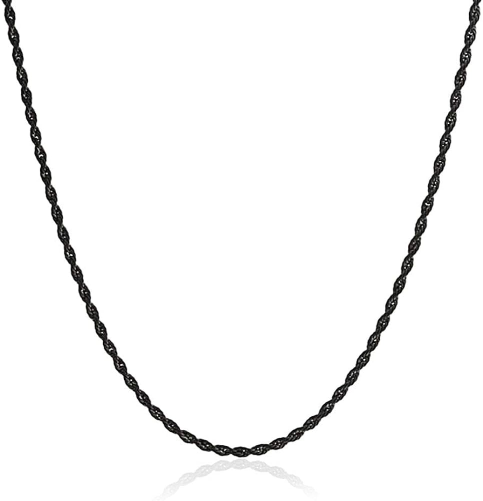 Stainless Steel Black Rope Chain