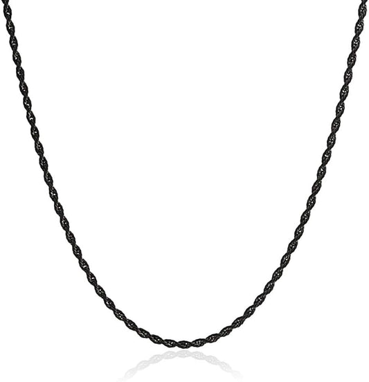 Stainless Steel Black Rope Chain