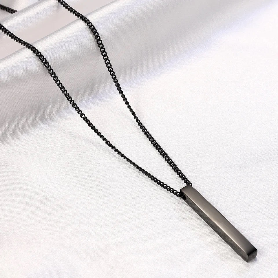 Customizable Stainless Steel Geometric Necklace with Engraving