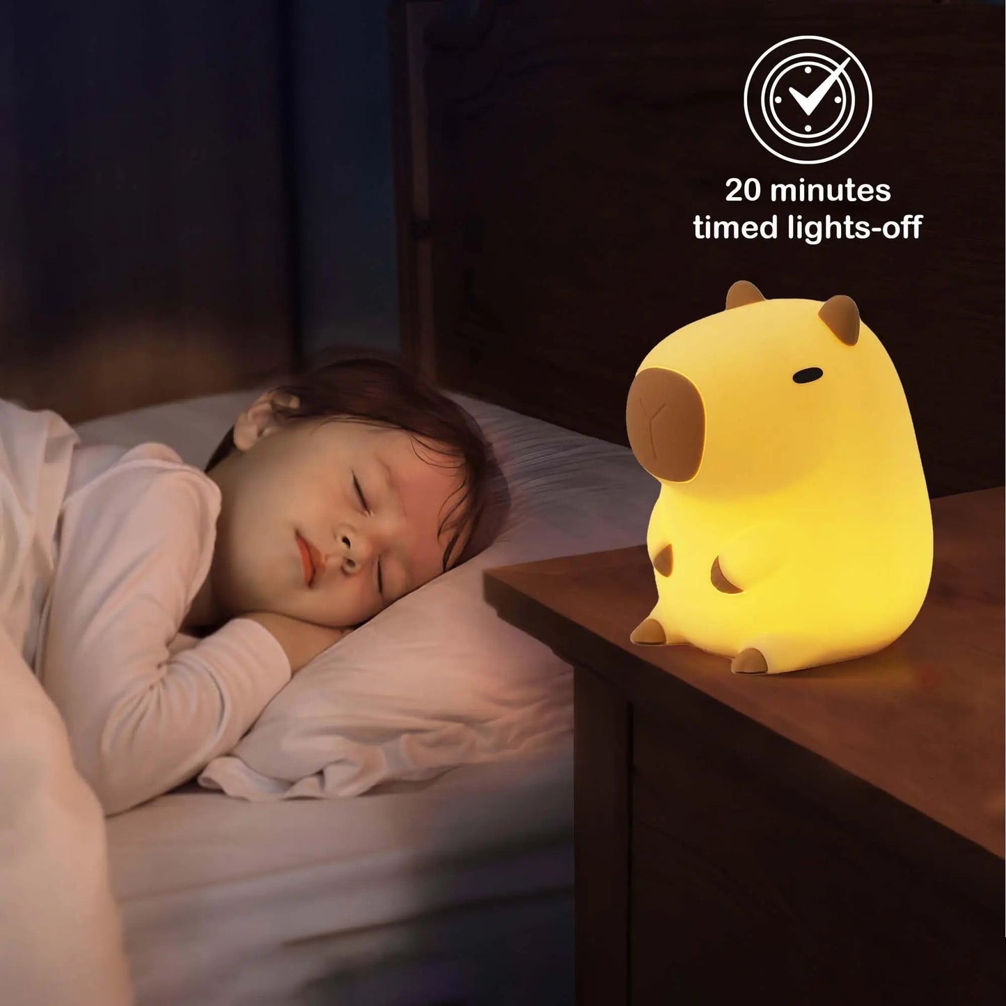 Adorable Squishy Silicone Animal Night Light (Capybara)