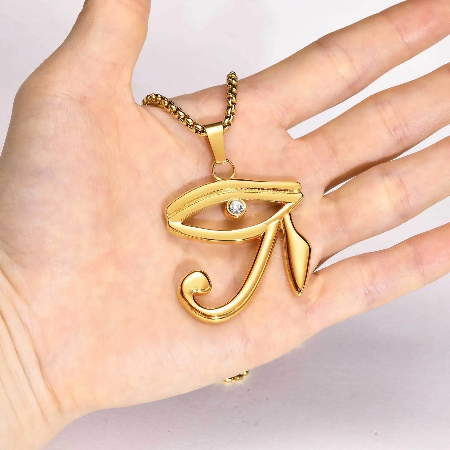 Stainless Steel Eye Of Horus Necklace/ Egyptian Eye