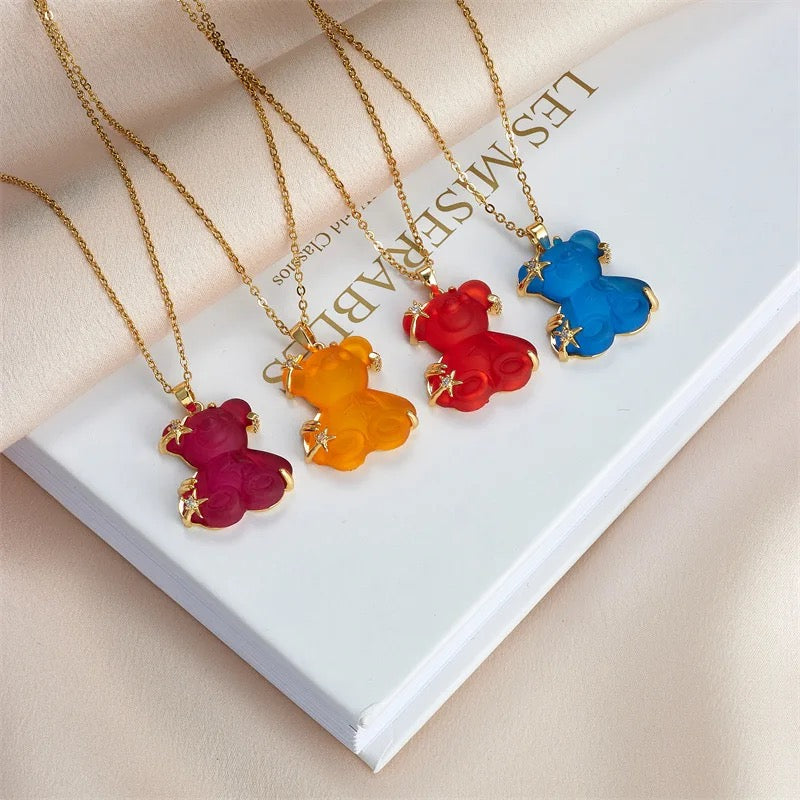 Crystal Teddy Bear Necklace