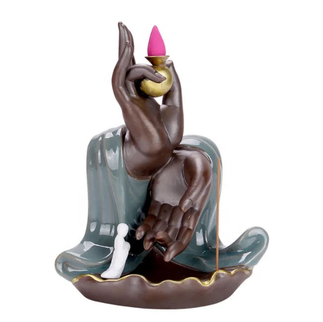 Buddha Vitarka Incense Holder + 10 Free Back-flow Incense