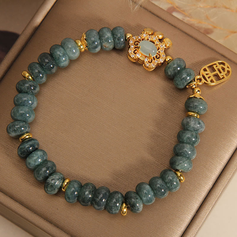 Buddha Stones Natural Jade Chinese Lucky Charm Bracelet (8mm)
