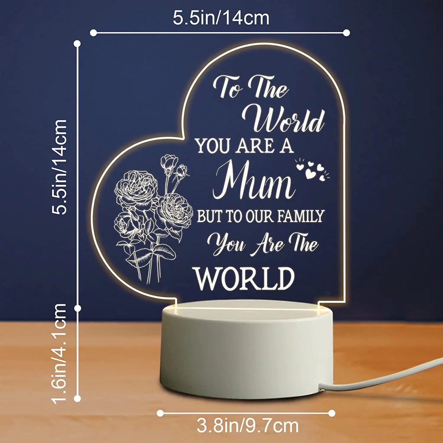 Mother’s Love Themed Engraved 3D Acrylic Night Lamp