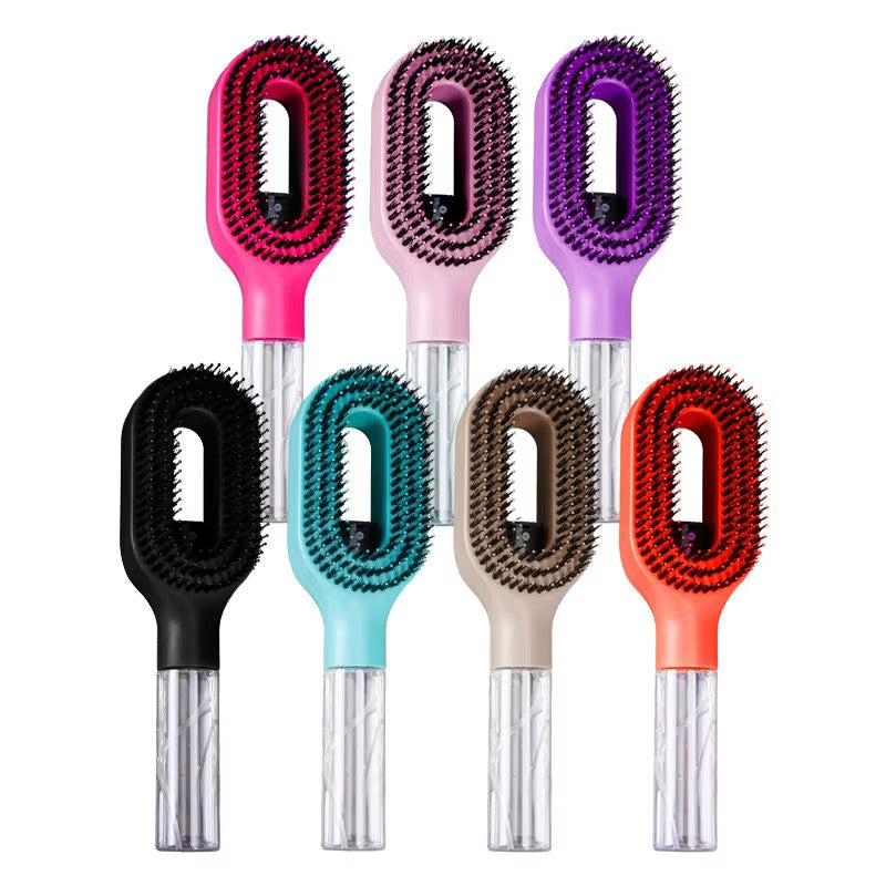 2-in-1 Ionic Hair Mist Brush with Built-In Spray Bottle – Pink