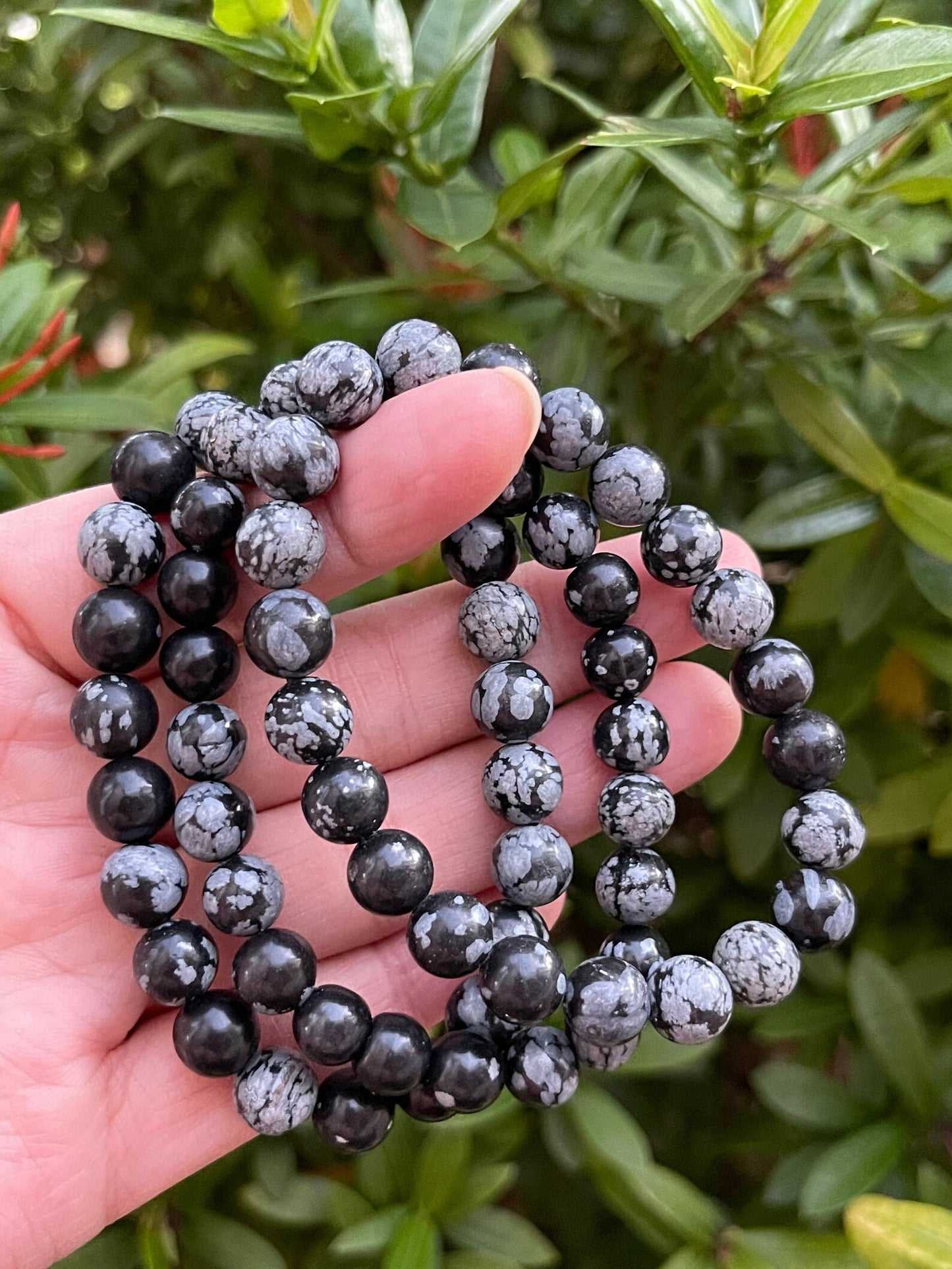 Snowflake Obsidian Bracelets