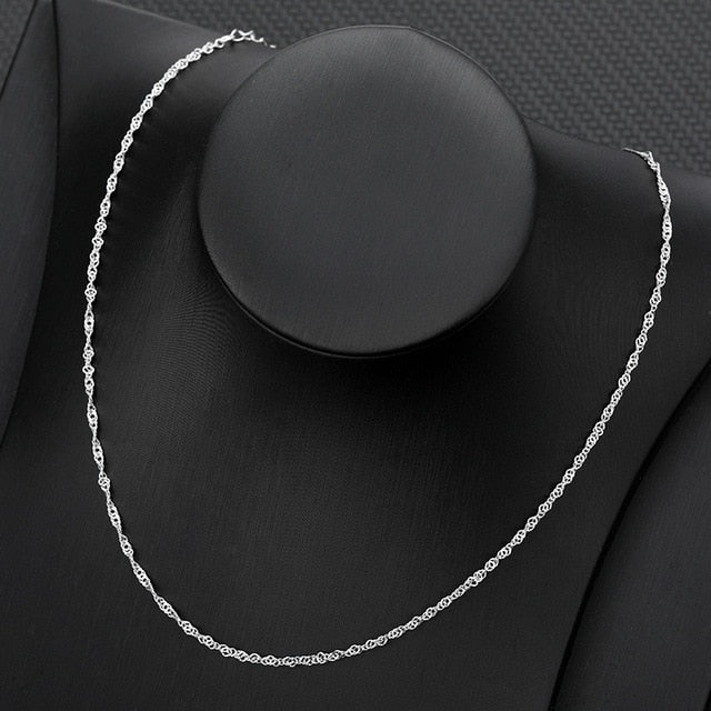 High Quality Stainless Steel Dainty Water Wave Chain (50cm Length)