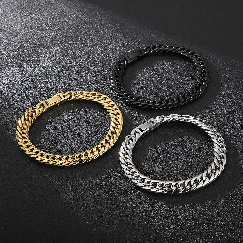 High Quality Thick Stainless Steel Cuban Bracelets (10mm)