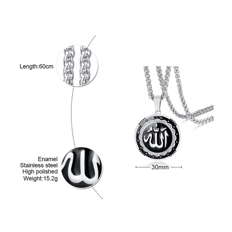 Stainless Steel “Allah” Islamic Gods Names Necklace