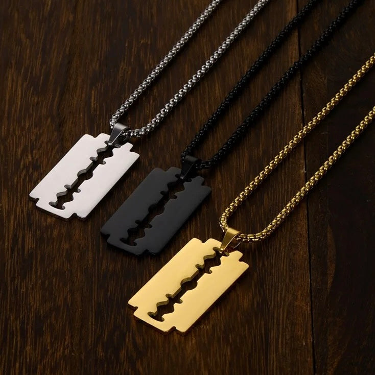 Stainless Steel Razor Blade Designed Necklace