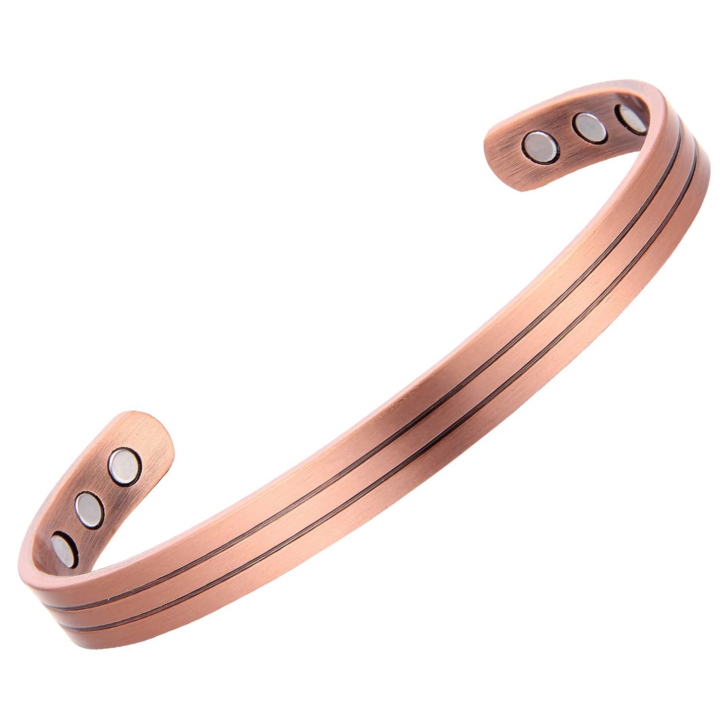 Adjustable Ultra Strength Pure Copper Magnetic Bracelet & Ring Set  (99.99% Copper)