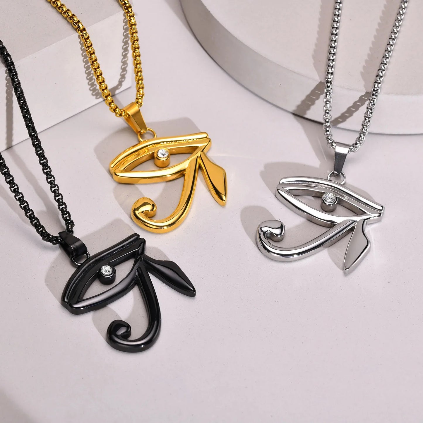 Stainless Steel Eye Of Horus Necklace/ Egyptian Eye