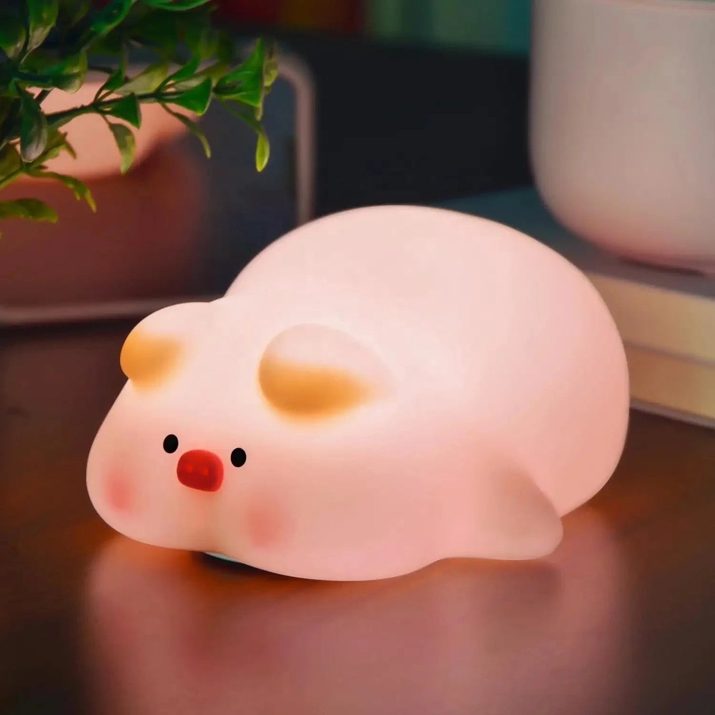 Adorable Squishy Silicone Animal Night Light (Pig)