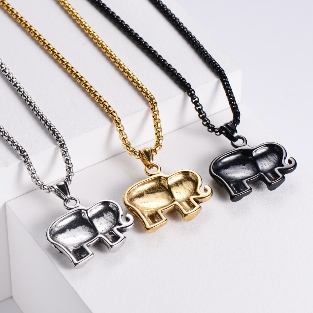 Stainless Steel Lucky Elephant Necklace