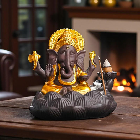 Lord Ganesh Back Flow Incense Holder