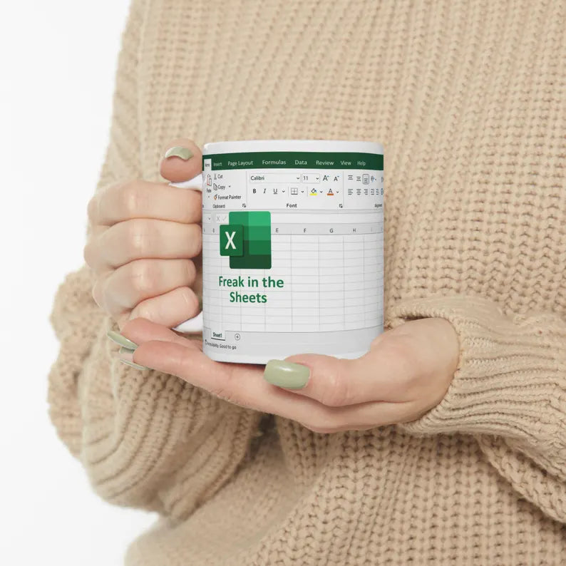 ‘Freaks in the Sheets’ Excel Printed Meme Ceramic Mug 400ML
