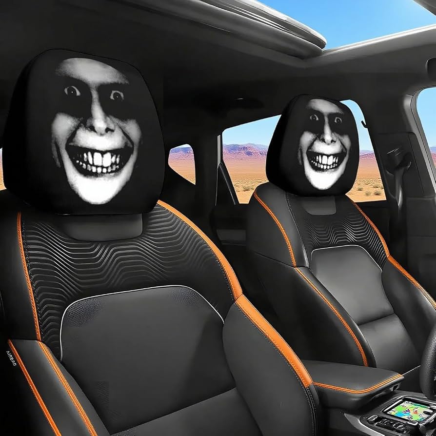 Halloween Scary Face Car Headrest Covers – 2 Piece Set
