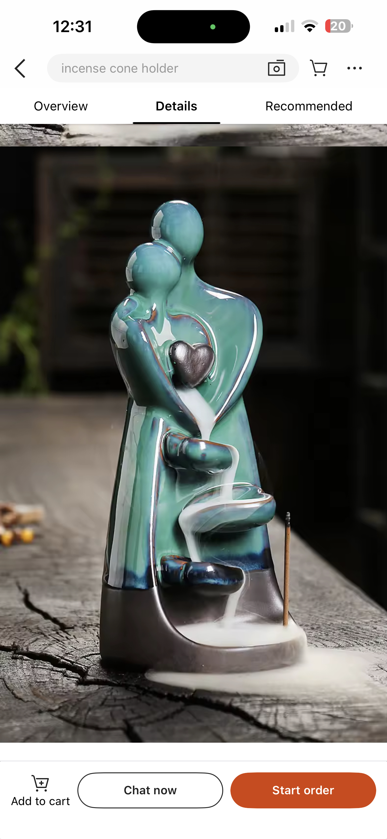 Love Hug Unity Back-Flow Incense Holder + 10 Free Incense Cones