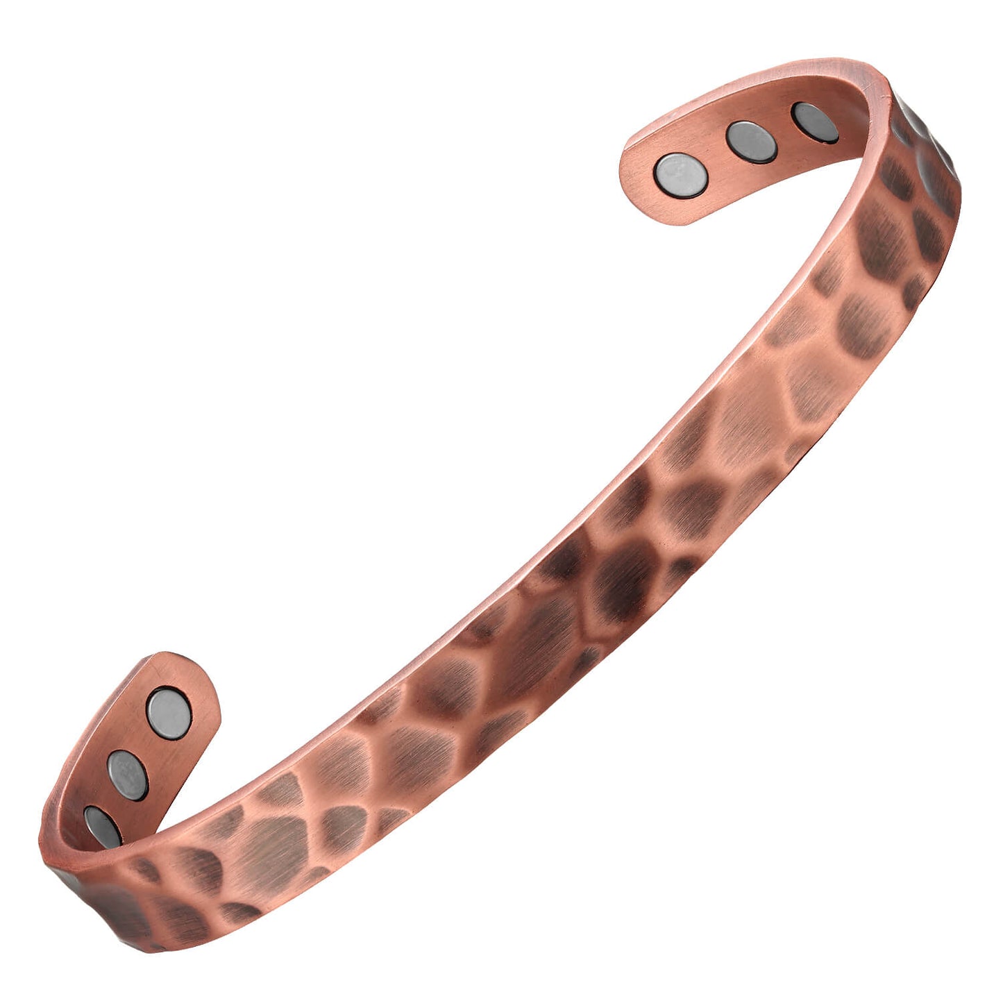 Adjustable Ultra Strength Pure Copper Magnetic Bracelet (99.99% Copper) Hammered Design
