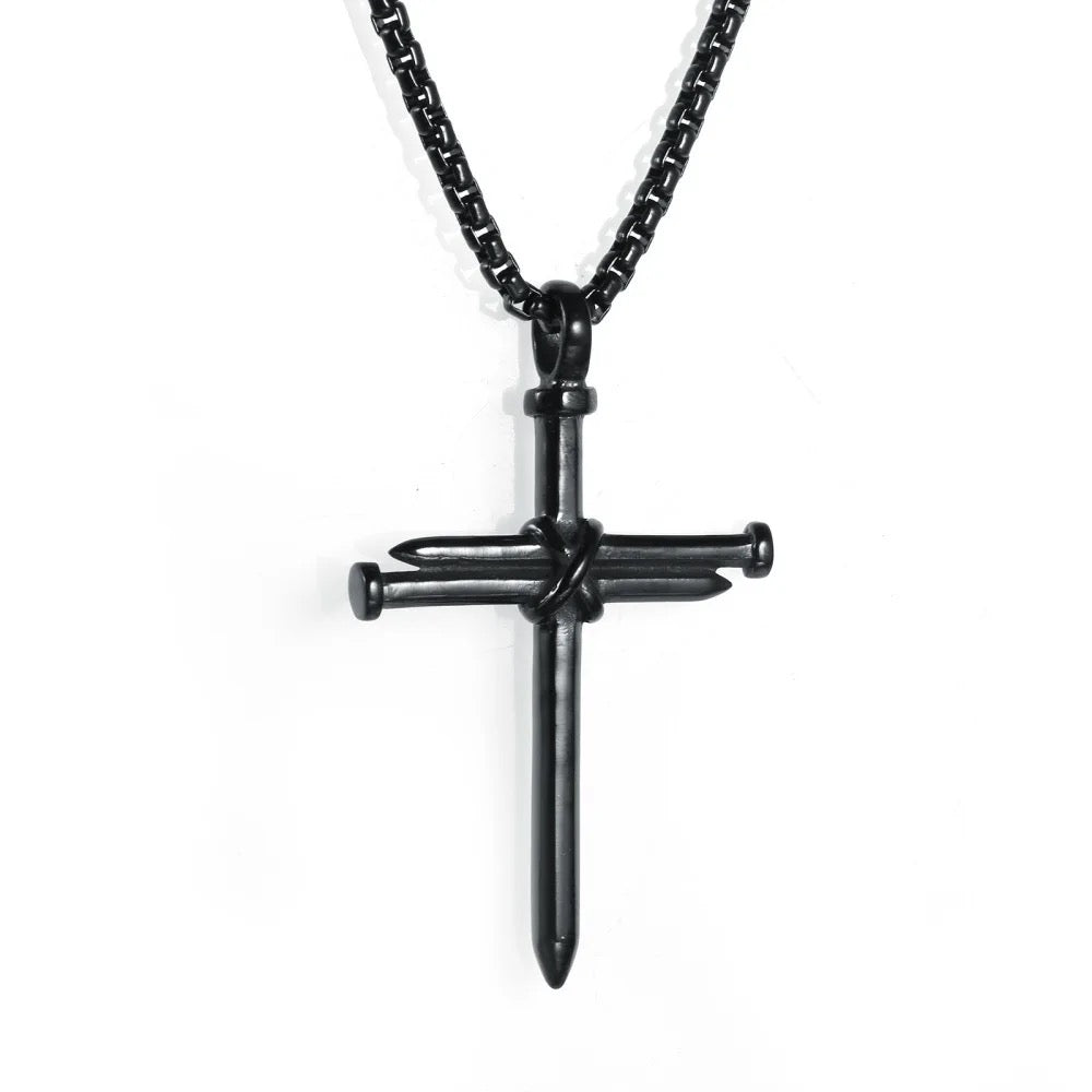 Stainless Steel Nail Cross Necklace