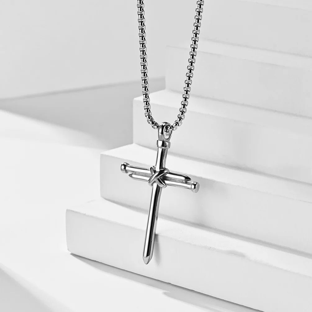 Stainless Steel Nail Cross Necklace