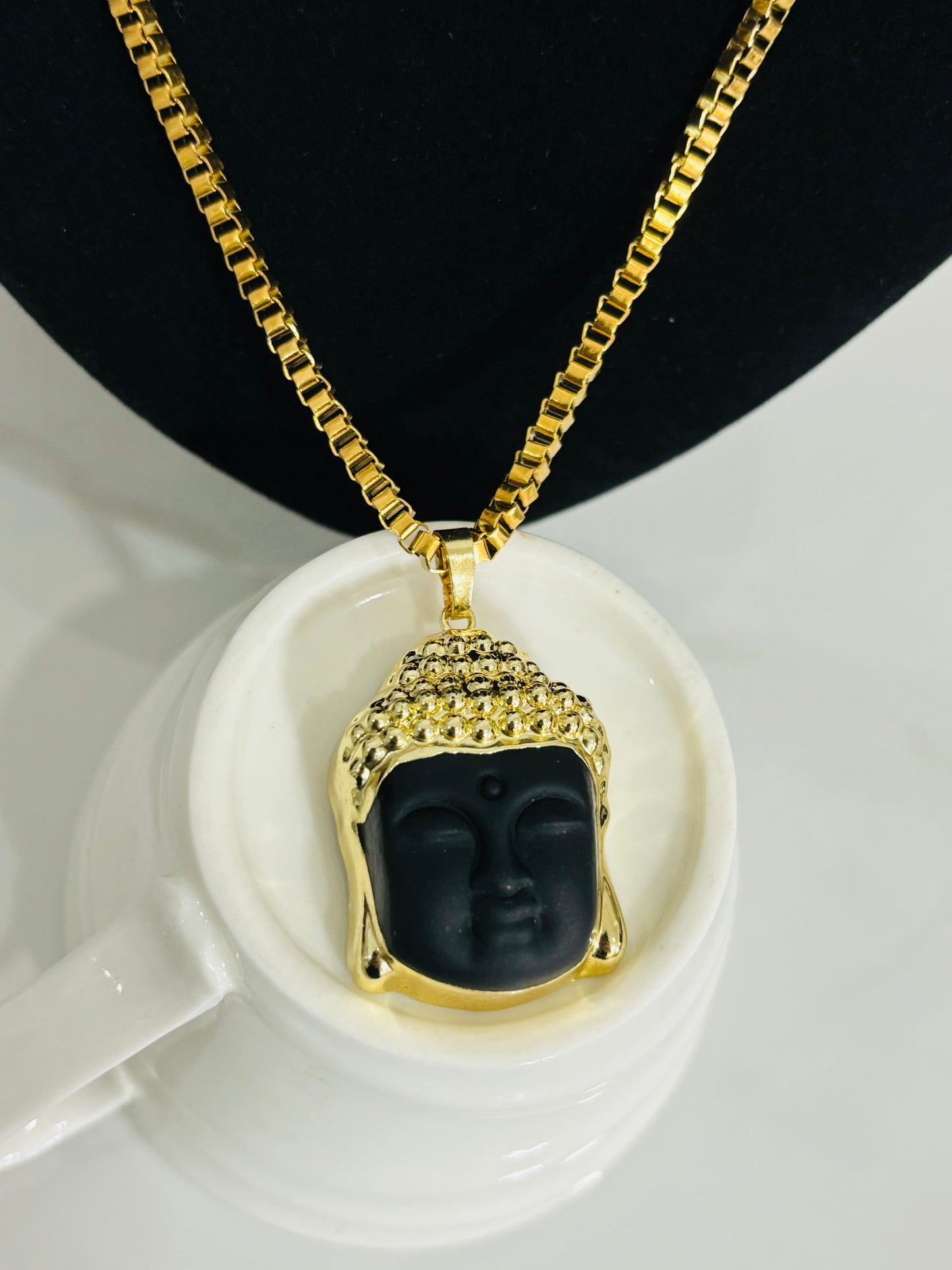 Buddha Head Natural Stone Crystal Necklace