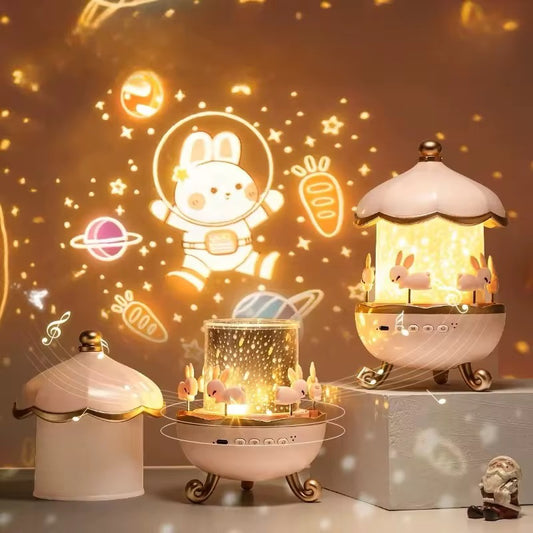 Films Projector Carousel Decoration Rotating Kindergarten LED Kids Bedroom Night Light