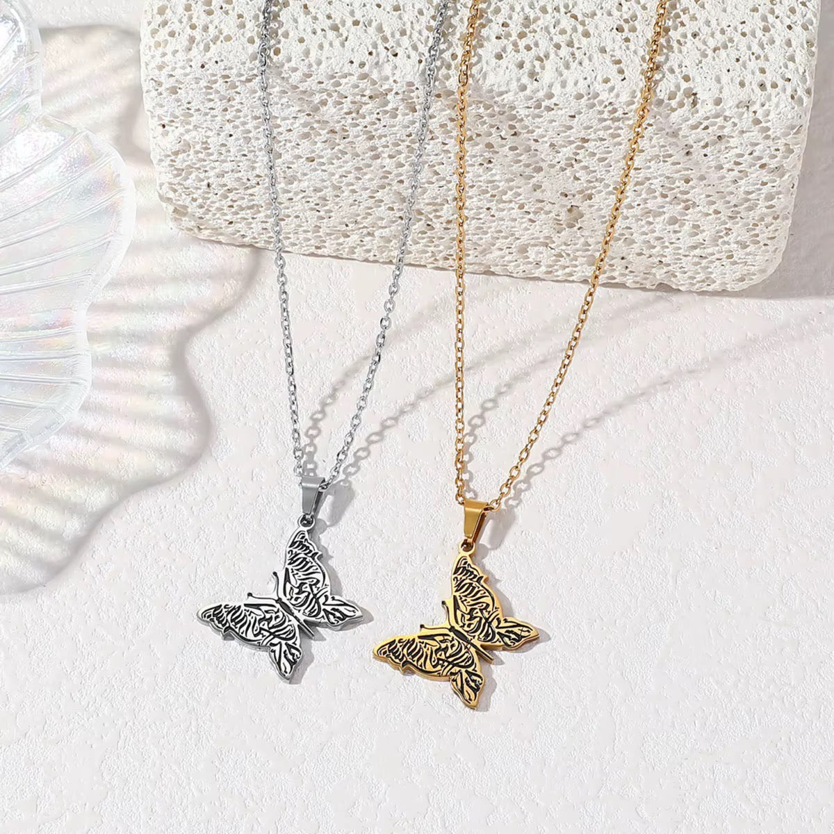 Sabr & Amal “Patience & Hope” Arabic Butterfly Necklace