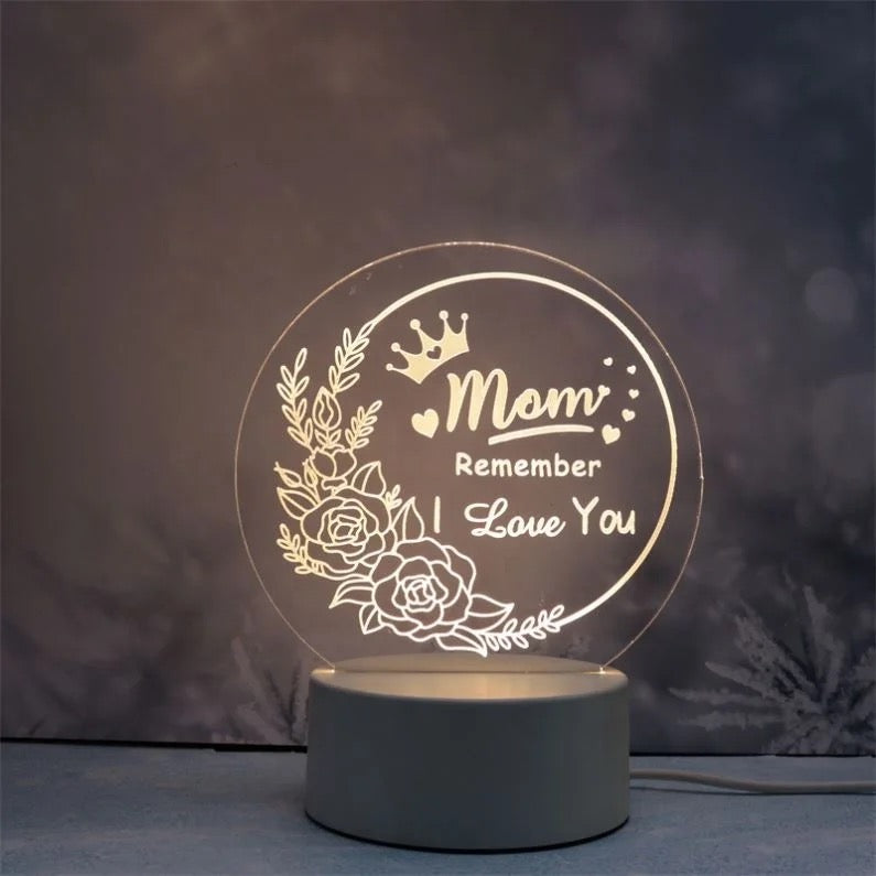 Mother’s Love Themed Engraved 3D Acrylic Night Lamp