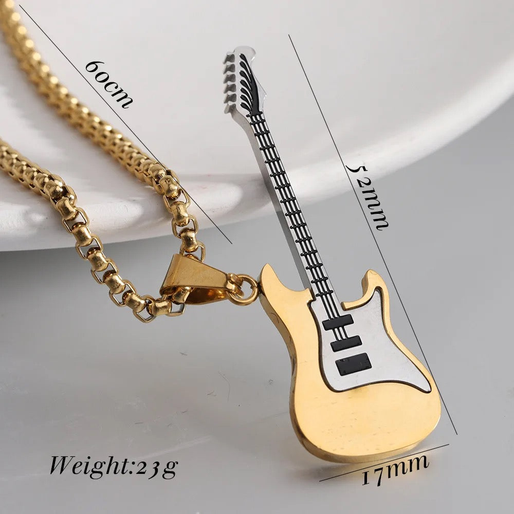 Stainless Steel Guitar Necklace