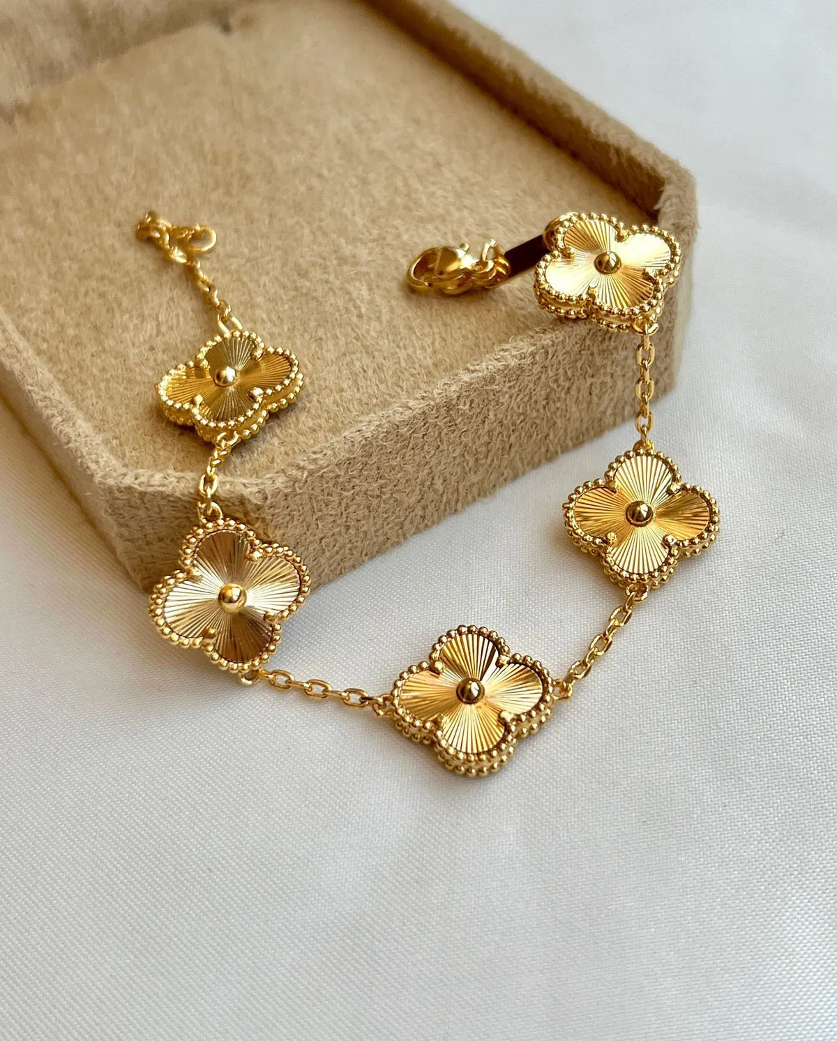 High Quality Stainless Steel Van Cleef Inspired Clover 3pc Set (Gold)
