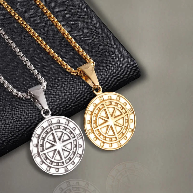 Stainless Steel Compass - Navigation Necklace