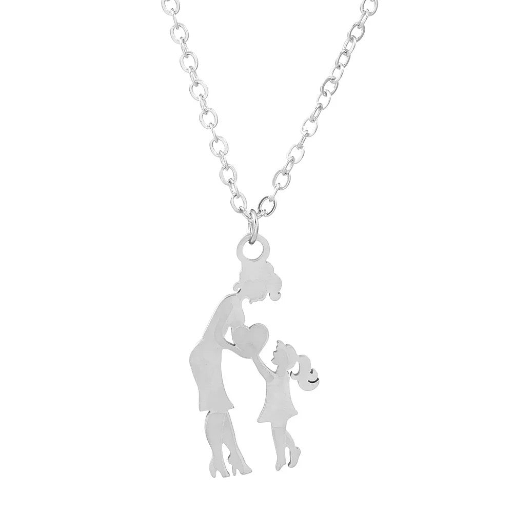 Stainless Steel Daughter and Mom Love Necklace