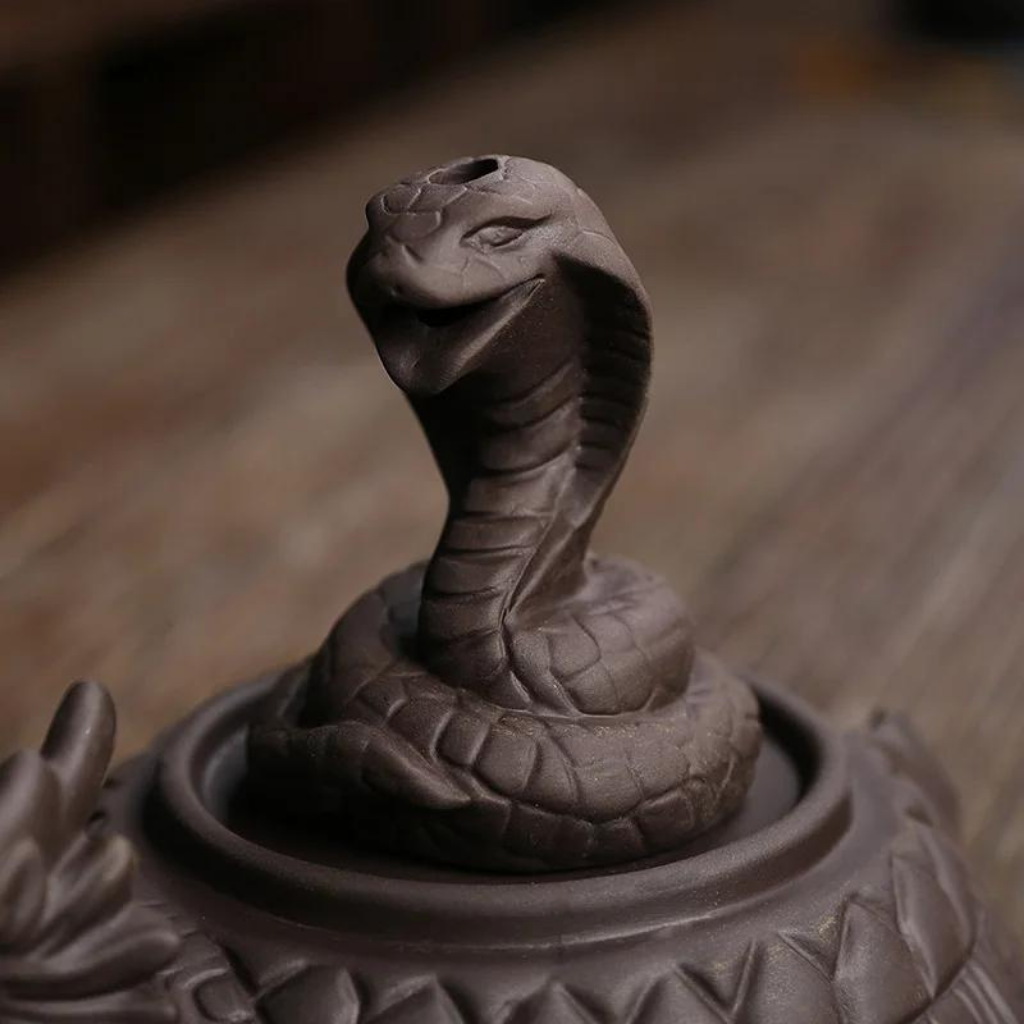 Cobra Snake on Turtle Incense Holder + 10 Free Back-Flow Incense Cones.