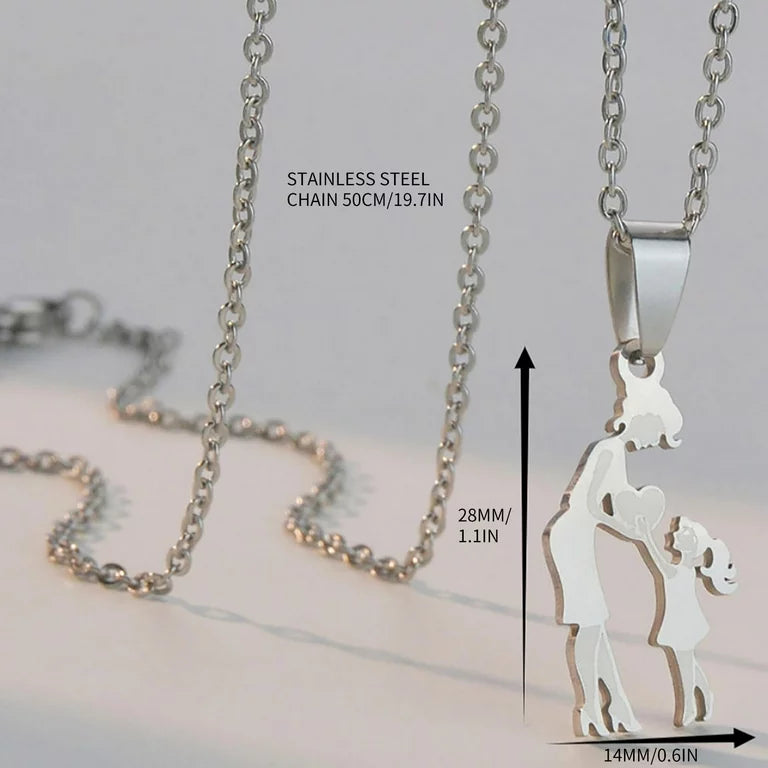 Stainless Steel Daughter and Mom Love Necklace