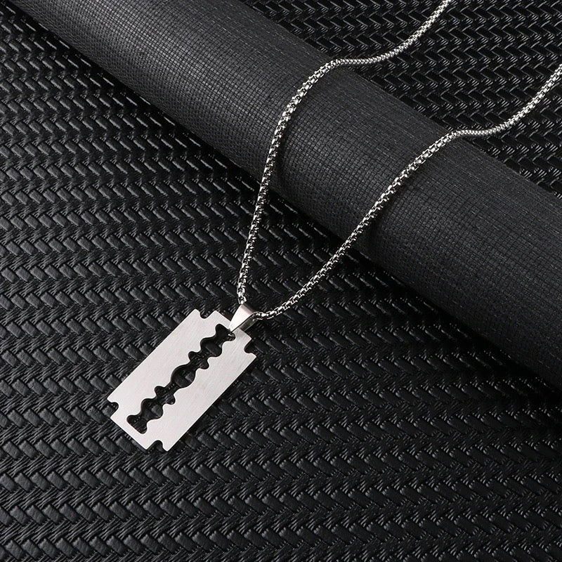 Stainless Steel Razor Blade Designed Necklace