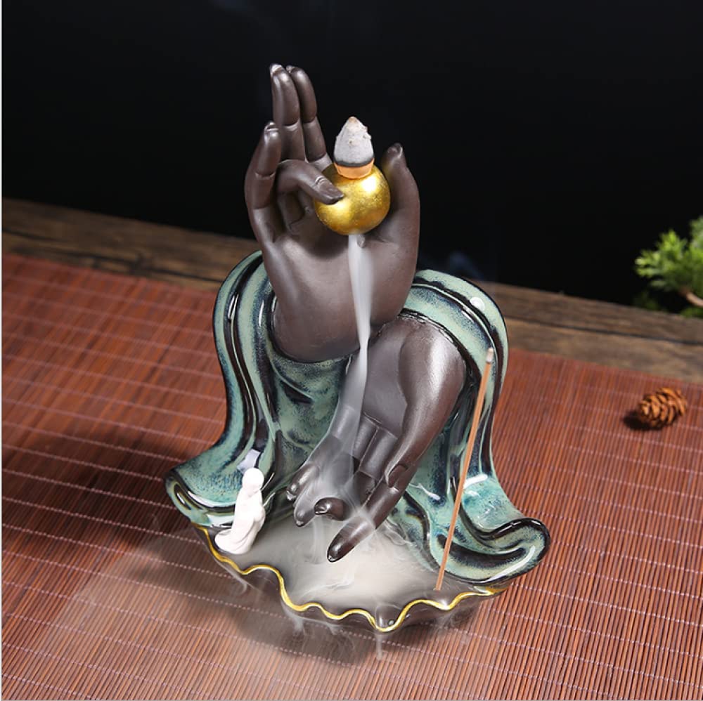 Buddha Vitarka Incense Holder + 10 Free Back-flow Incense