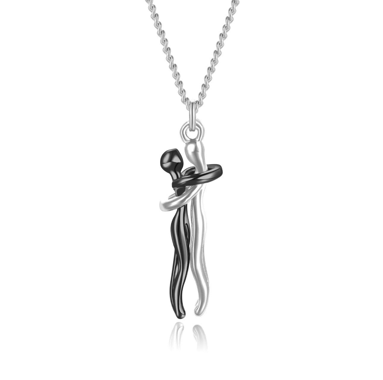 Stainless Steel Love Hug Distance Necklace