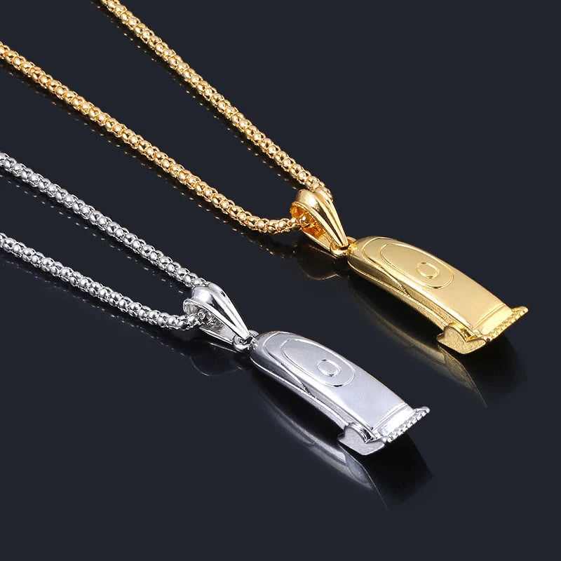 Stainless Steel Barber Haircut Shaver Necklace