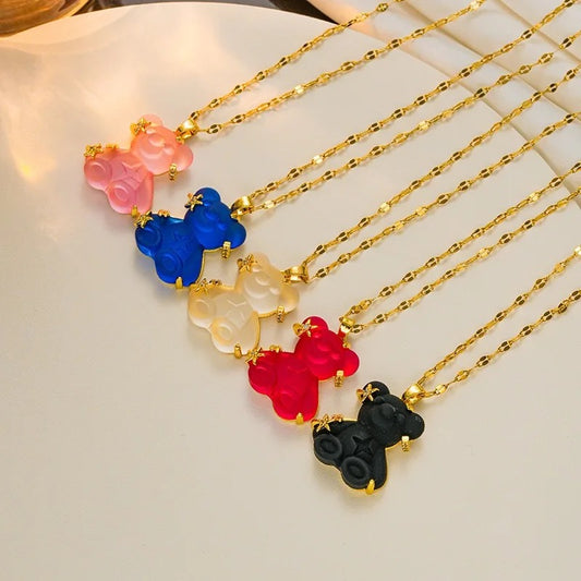 Crystal Teddy Bear Necklace