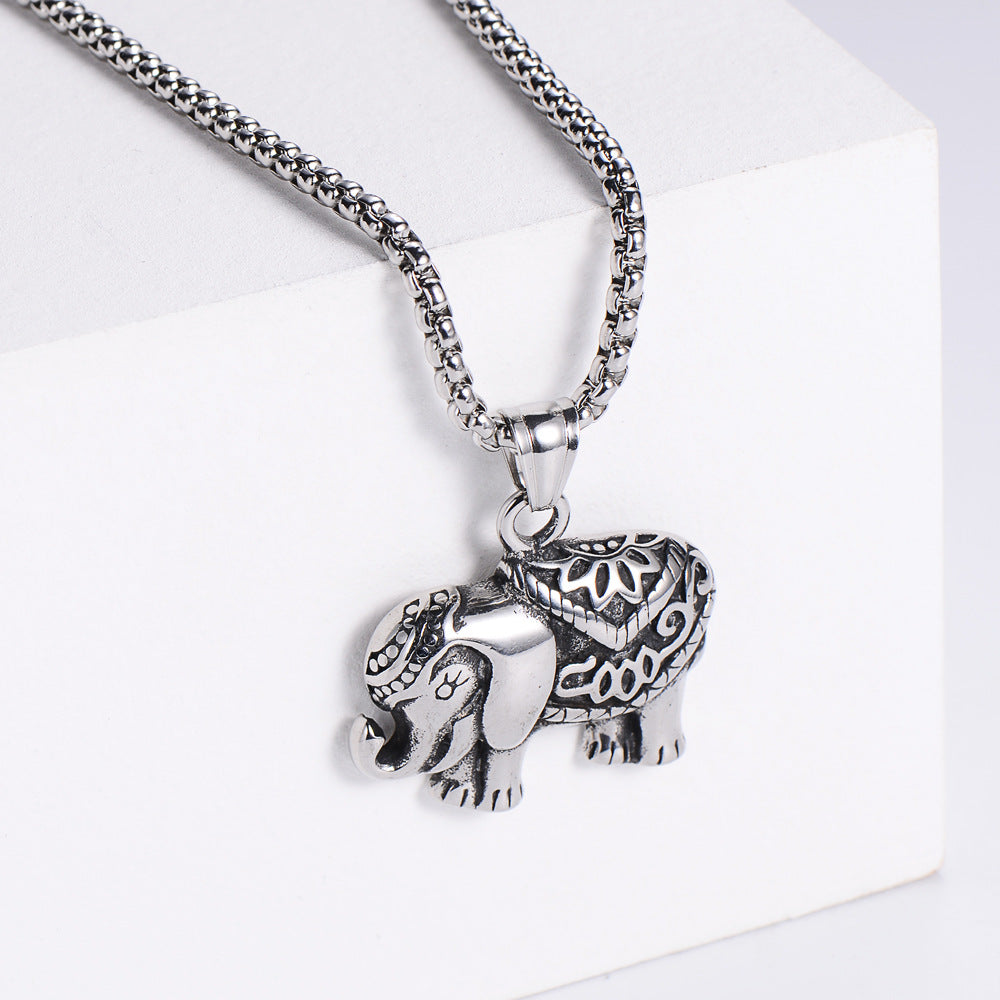 Stainless Steel Lucky Elephant Necklace