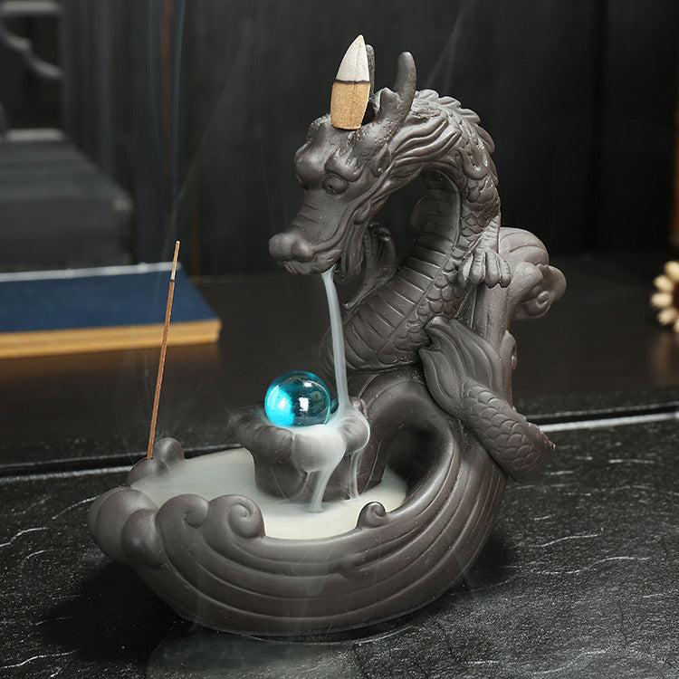 Dragon Incense Holder + 10 Back-Flow Incense Cones