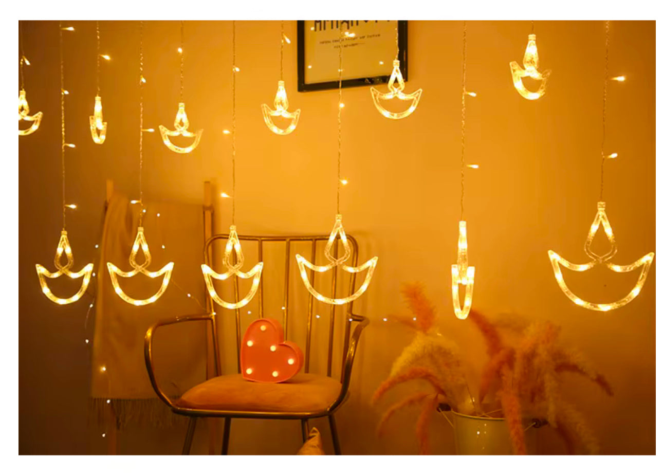 Hindu Deya Curtain LED String Lights