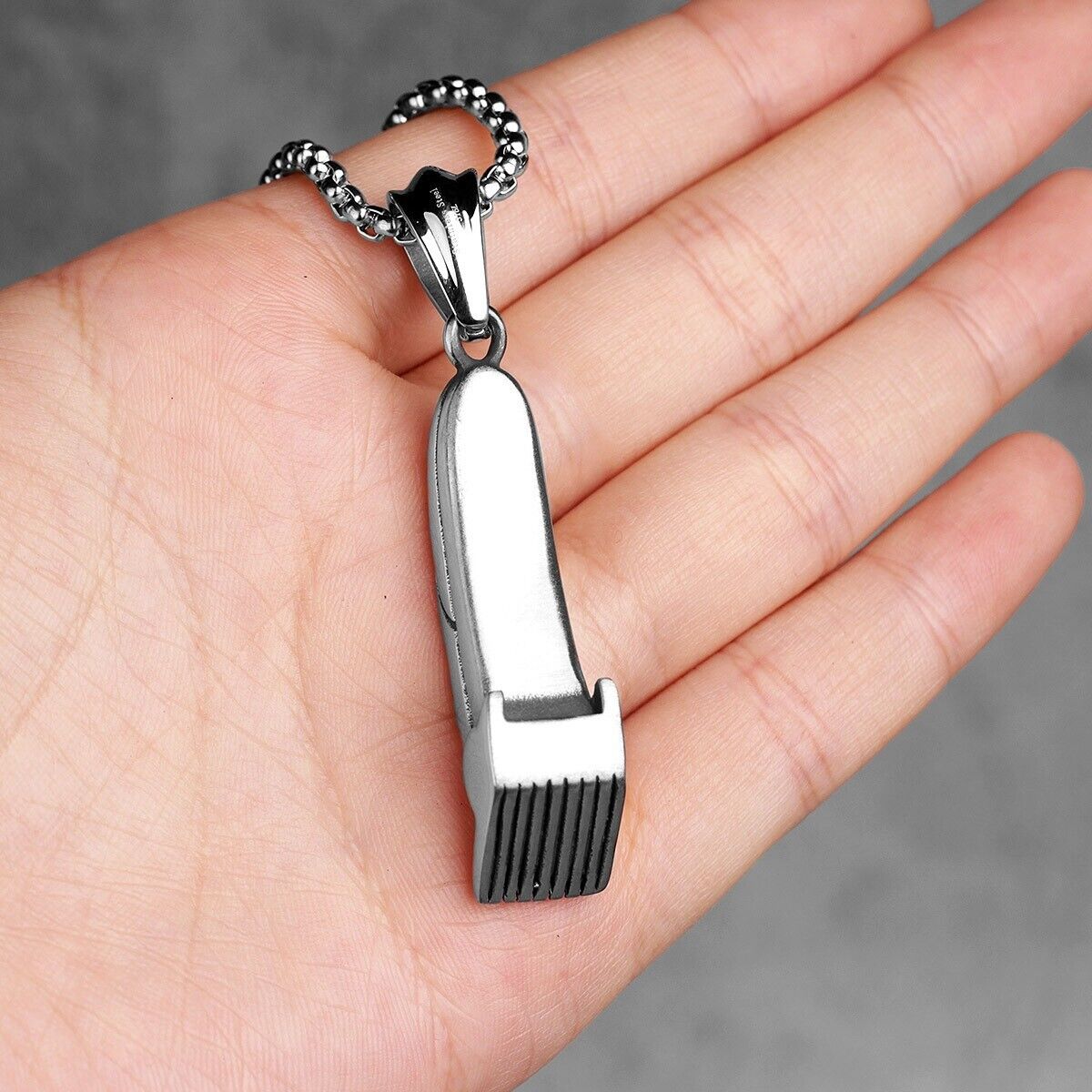 Stainless Steel Barber Haircut Shaver Necklace