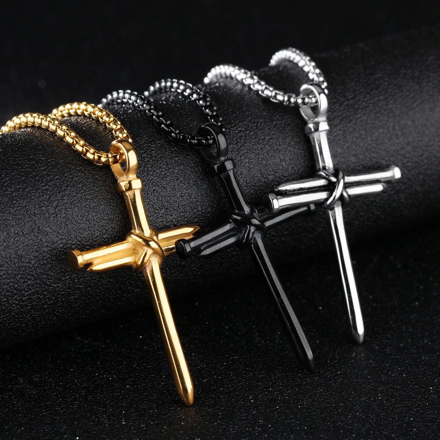 Stainless Steel Nail Cross Necklace