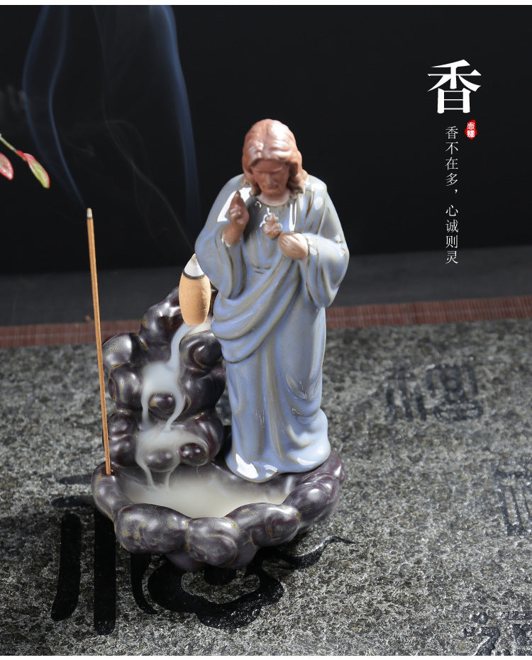 Jesus & Mary Incense Holder + 10 Free Back-Flow Incense