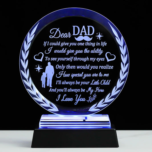 Father’s Love 3D K9 Glass Crystal 3D Laser Engraved Lamp Will