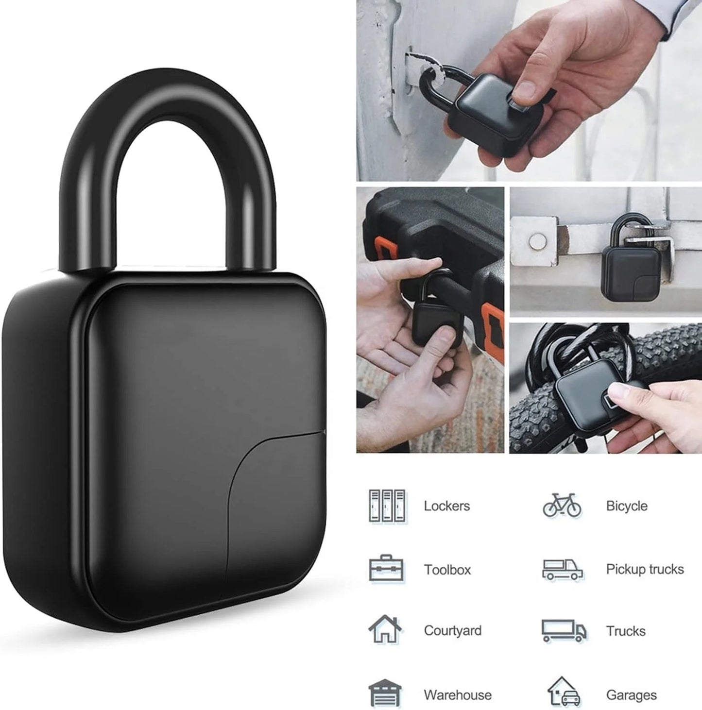 Smart Fingerprint Bluetooth Pad Lock with App